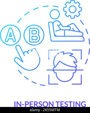In-person testing blue gradient concept icon Stock Vector