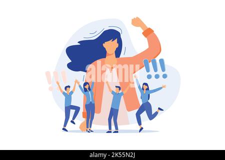 Mass protest Demonstration, violent riots, social movement, political rights, racial equity, law enforcement, political activist, democracy flat desig Stock Vector