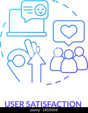 User satisfaction blue gradient concept icon Stock Vector