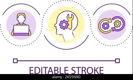 Acquire technical skills loop concept icon Stock Vector