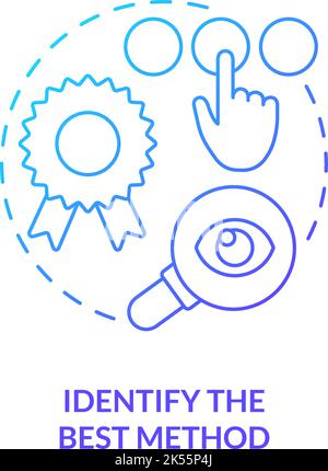 Determine perfect method blue gradient concept icon Stock Vector