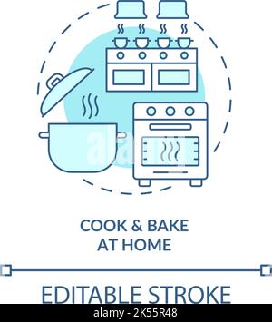 Warm up room with oven turquoise concept icon Stock Vector