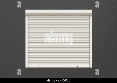White closed roller shutter door with realistic texture Stock Vector