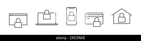 Lock in your device icon set Stock Vector