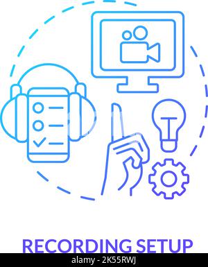 Recording setup blue gradient concept icon Stock Vector