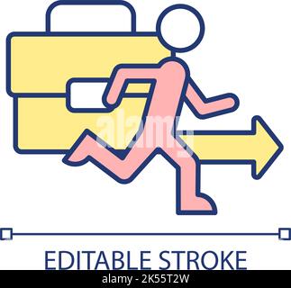 Employee termination RGB color icon Stock Vector
