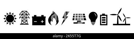 Energy icon set simple design Stock Vector
