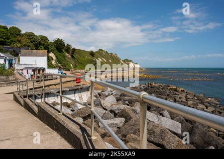 Sea defence along coast, Ventnor, Isle of Wight, UK Stock Photo