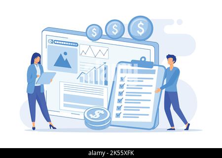 Workflow Development team workflow, business process efficiency, working activity pattern, project management, productivity software flat design moder Stock Vector