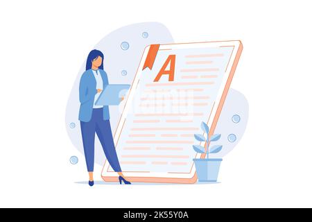Book online reading. Digital library, e reading, ebooks archive. Internet bookstore. Mobile ereader. Document and text editing. Creative writing. Vect Stock Vector