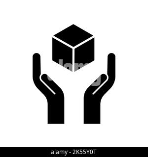 Hands with box icon. Delivery icon Stock Vector