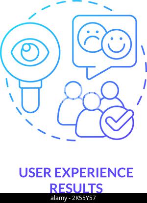 User experience review blue gradient concept icon Stock Vector