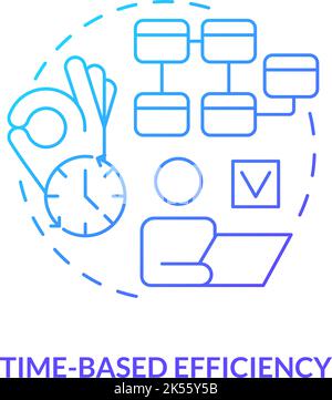 Time-based efficiency blue gradient concept icon Stock Vector