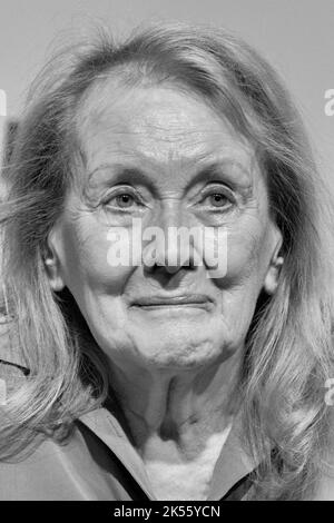 Turin, Italy. 21st May 2022. French writer Annie Ernaux is guest of 2022 Turin Book Fair. Ernaux received Nobel Prize in literature in 2022. Stock Photo