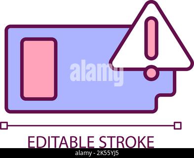 Low battery energy issue RGB color icon Stock Vector