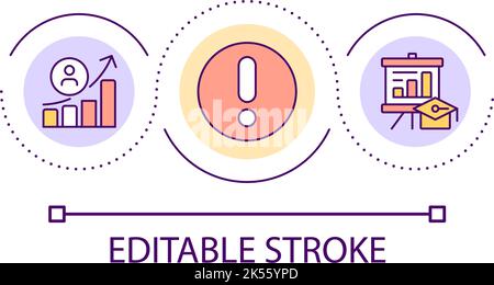 Analyse student performance issue loop concept icon Stock Vector