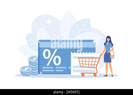 Marketing strategy cartoon web icon. Loyalty business model, shopping discount offer, customer reward. Shop virtual currency, points exchanging. Vecto Stock Vector