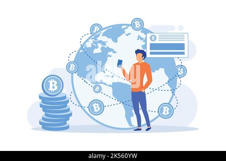 FinTech technology Technology integration, financial services company, payment processing, stock trading app, lending marketplace, mortgage flat desig Stock Vector