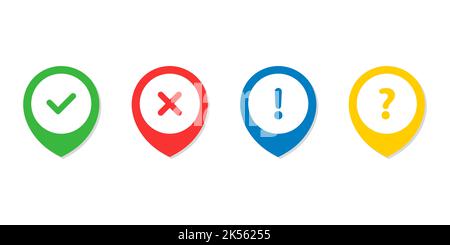 Pin pointer icons set information icons Stock Vector