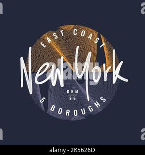 New york letter graphic mens t-shirt design print Vector Image