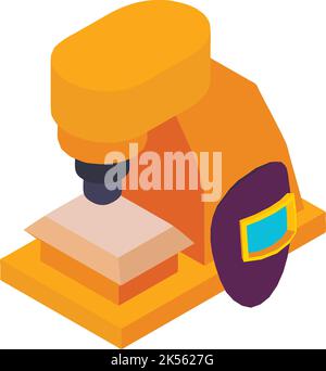 Metallurgical equipment icon isometric vector. Automatic forge, safety equipment. Protective tool, metallurgy, blacksmithing Stock Vector