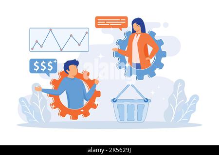 Customer support service. Online helpdesk, client helpline, hotline call. Technical support center operator consulting user, telemarketing buyer. Vect Stock Vector