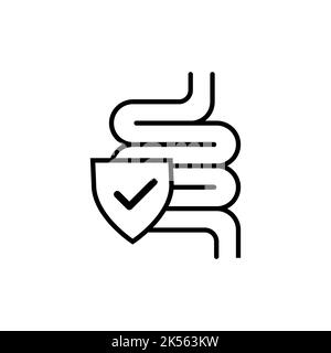Probiotic icon with shield simple design Stock Vector