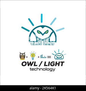 OWL LIGHT / LOGO DESIGN INSPIRATION Stock Vector