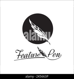 feature pen / exclusive logo design inspiration Stock Vector