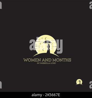 WOMEN AND month exclusive logo design inspiration Stock Vector