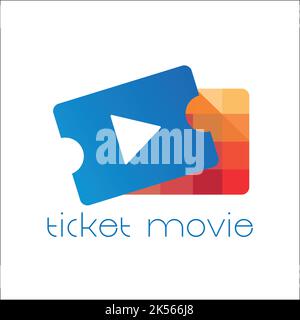 ticket movie exclusive logo design inspiration Stock Vector