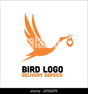 bird logo delivery service exclusive logo design inspiration Stock Vector