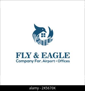 FLY & EAGLE logo design inspiration Stock Vector