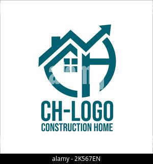 ch logo construction home exclusive logo design inspiration Stock Vector