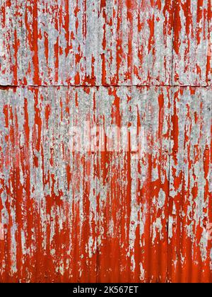 Rusty old red metallic wall texture - stock photo Stock Photo