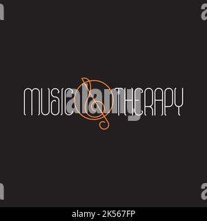 music therapy exclusive logo design inspiration Stock Vector