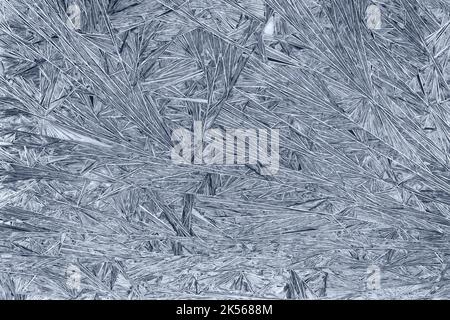 Frosted glass window frost rime texture winter Stock Photo