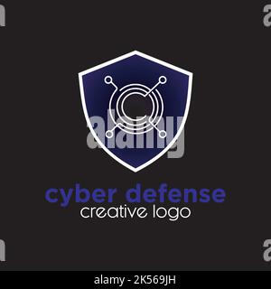 cyber defense creative exclusive logo design inspiration Stock Vector