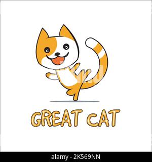 GREAT CAT exclusive logo design inspiration Stock Vector