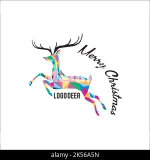 deer logo merry christmas exclusive logo design inspiration Stock Vector