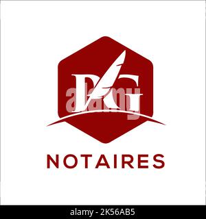 notaires pg exclusive logo design inspiration Stock Vector