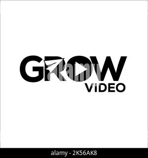 GROW VIDEO LOGO EXCLUSIVE DESIGN INSPIRATION Stock Vector