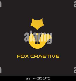 fox creative exclusive logo design inspiration Stock Vector