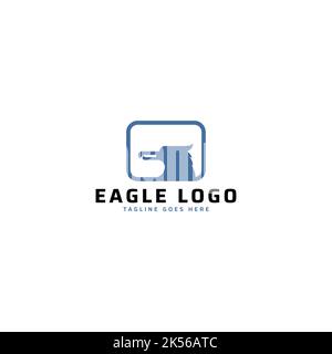 Eagle head simple logo design. Isolated eagle logo. Vector format. Stock Vector
