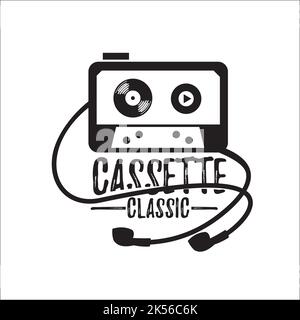 cassette classic exclusive logo design inspiration Stock Vector