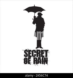 secret of rain exclusive logo design inspiration Stock Vector