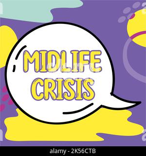 Writing displaying text Midlife Crisis, Concept meaning Software development technique Decomposing an application Stock Photo