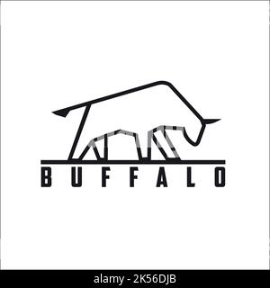 buffalo exclusive logo design inspiration Stock Vector