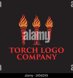 torch exclusive logo design inspiration Stock Vector