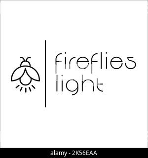 fireflies light logo exclusive design inspiration Stock Vector